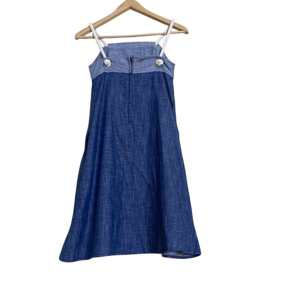 Anthropologie Amadi Denim Mini Sun Dress Rope Straps Side Pockets Size XS - Picture 3 of 7